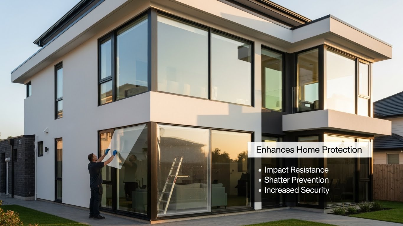 Residential window film applied to home glazing