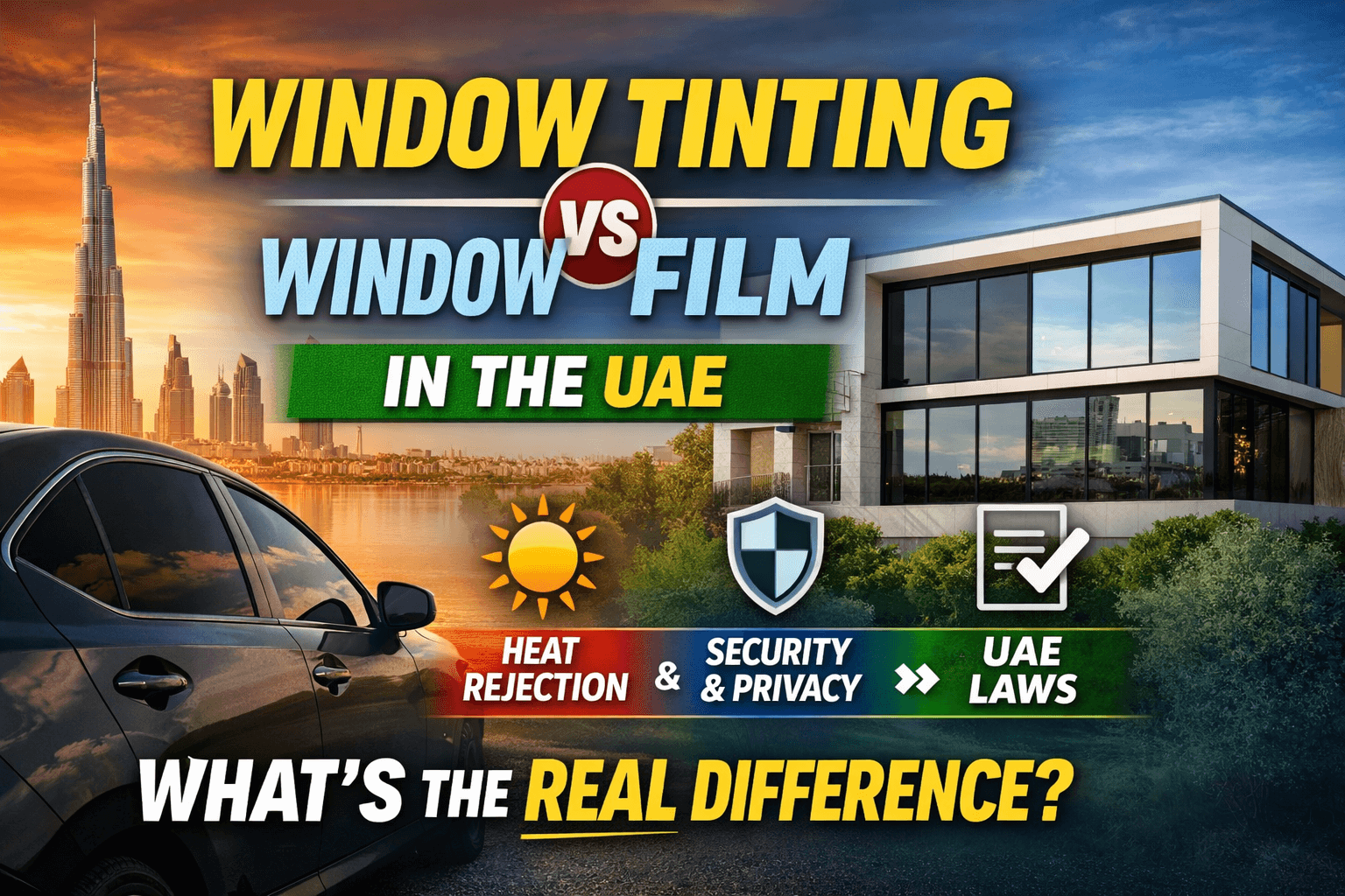 Window Tinting vs. Window Film Decoding the Difference for Your UAE Home, Car, or Office