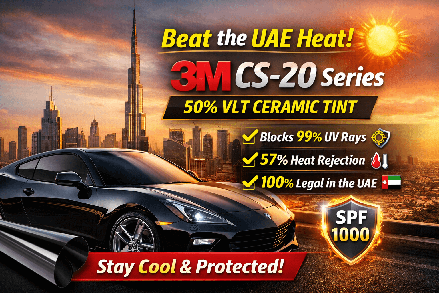3M CS-20 Series 50% VLT Ceramic Film in the UAE